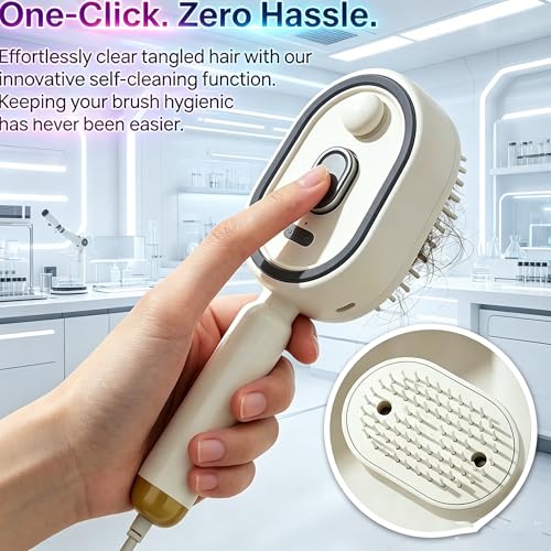 5-in-1 Electric Air Cushion Brush with Nano Mist & Red Light for Frizzy Hair