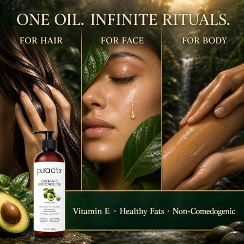 Pura D'Or Organic Avocado Oil 16 Oz - Cold Pressed