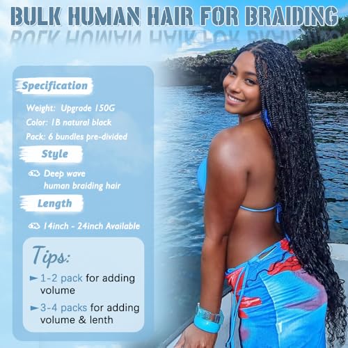 Popway Boho Braids Human Hair 14" 150g 6 Bundles