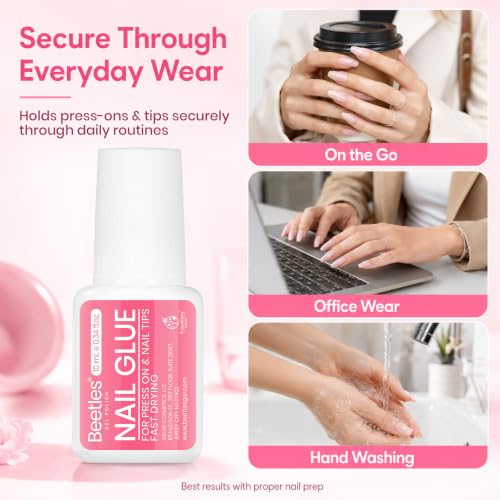 Beetles 10ML Super Strong Nail Glue for Press-On & Acrylic Nails – Waterproof & Fast Drying