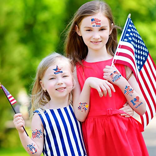 HOWAF 4th of July Temporary Tattoos, 96-Piece Patriotic Tattoo Stickers