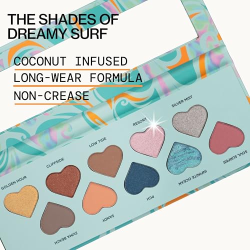 Pacifica Eyeshadow Palette ? Malibu Mineral Eyeshadow, Blendable Neutral Shades with Velvet Matte, Shimmer & Metallic, Cocoa Butter Infused, Talc-Free, Vegan & Cruelty-Free, 0.24 oz (10 Shades)