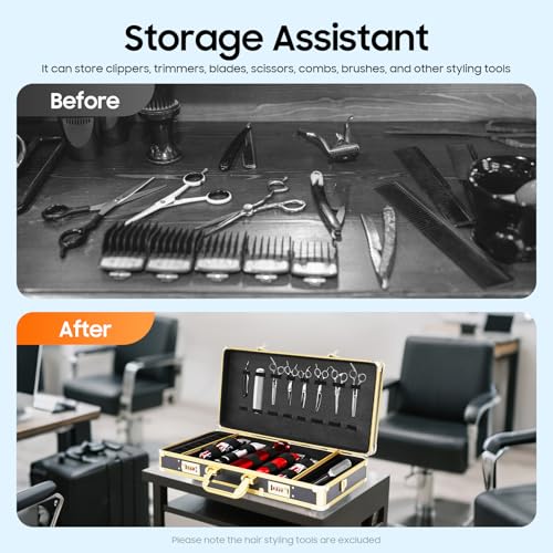 Barber Carrying Case with Code Lock | Aluminum Salon Tool Storage
