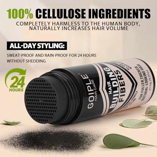 WOZUTUNT Hair Thickening Fibers & Spray Set for Men's Hair & Beard - Volume & Hairline Enhancer