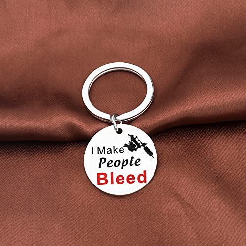 AKTAP Tattoo Lover Keychain - Tattooer Jewelry Body Art Modification Gift for Artists I Make People Bleed
