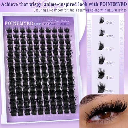 Manga Lash Clusters - Wispy Spiky Eyelash Extensions, 140pcs