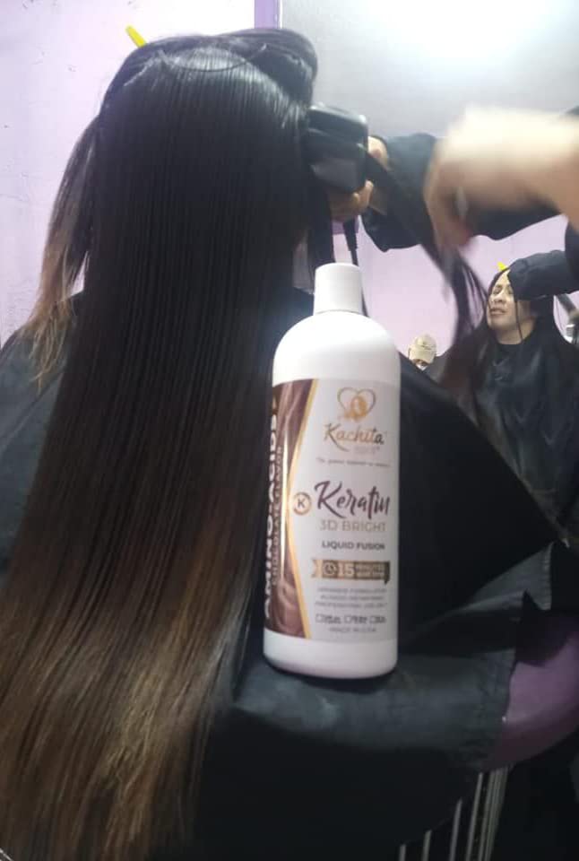 Kachita Spell 3D Hight Bright Keratin Brazilian Keratin Treatment Chocolate Smoothing Treatment, Blowout Straightening and Smooths System for Damaged and Dry Hair 1L Professional Results