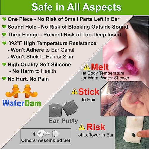 WaterDam Swimming Ear Plugs Great Waterproof Ultra Comfy Earplugs Prevent Swimmer's Ear