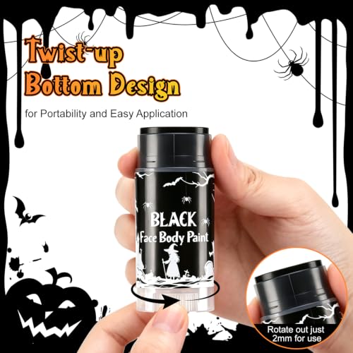 Black & White Halloween Makeup Kit - Face Paint, Lipstick & Setting Powder