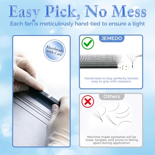 4D W-Shape Premade Fan Lash Extensions 0.07mm C/D/M Curl