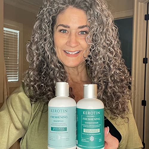 Kerotin Hair Growth Shampoo & Conditioner Set with Rosemary Oil & Biotin - Natural, Sulfate-Free, Made in USA