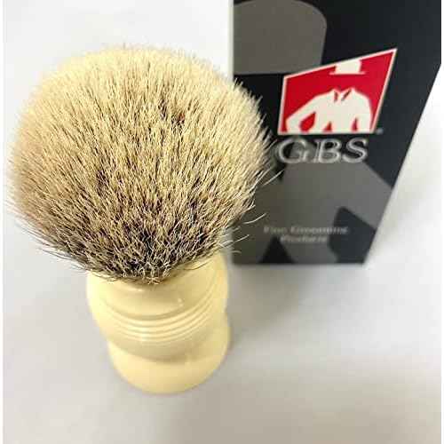 G.B.S Silvertip Badger Shaving Brush, Beehive Resin Handle Beard Hairs Extra Soft Bristles, 4.5 Inches Tall