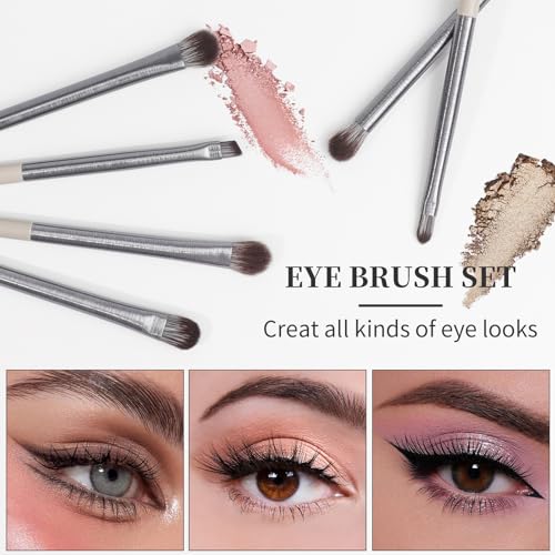 DUcare Makeup Brushes Set Professional 10pcs Synthetic, Foundation Blush Face Contour Powder Brush Eyeshadow Eyeliner Eyebrow Lip Liquid Cream Blending Essential