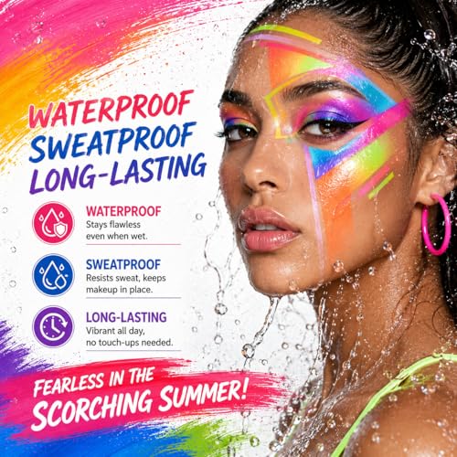 40-Color Face Paint Palette Kit - Waterproof Non-Toxic Makeup