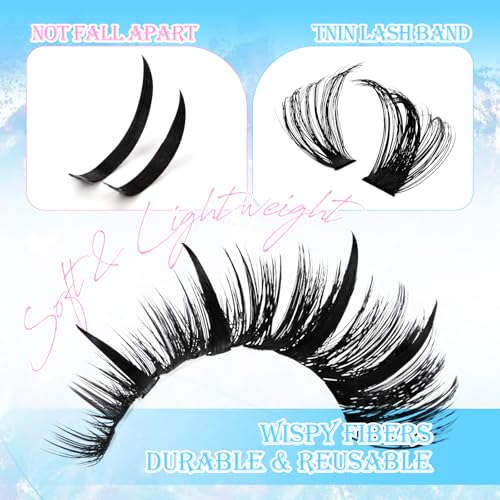 AuReve 12-20mm Spiky & Fluffy Lash Clusters 80D Volume Eyelash Extensions - Mix