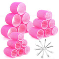 Cludoo Jumbo Hair Rollers Set 28 Pcs Self Grip Curlers with Clips