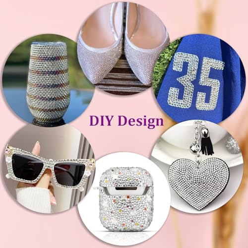 Silver Clear Rhinestones Bedazzling Kit with 35,000 Gems + Glue & Tools - Large Pack