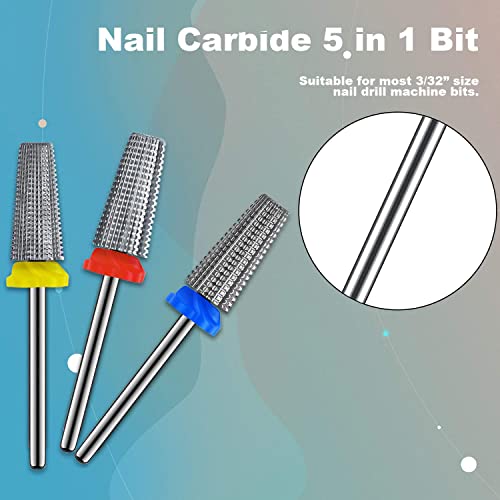 5-in-1 Nail Drill Bit Set - Carbide Acrylic Nail Tools