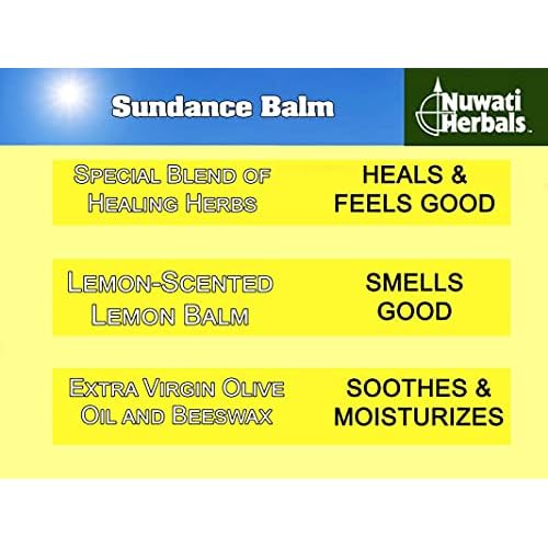 Nuwati Herbals Healing Balm for Severely Dry Skin Sundance Balm - Softens Rough, Dry, Damaged Skin, Lips, and Cuticles - For Elbows, Heels, Hands, and Lips, Made in the USA, 4 Ounces