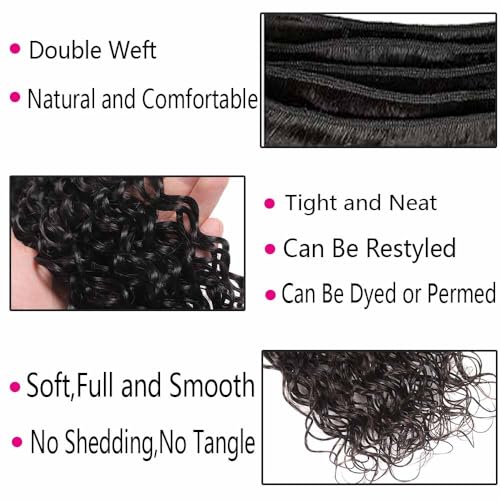Water Wave Human Hair Bundle 8" Brazilian Virgin Hair 100g