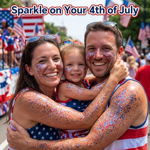 Red White Blue Glitter Stick | 4th of July Patriotic Face Body Makeup