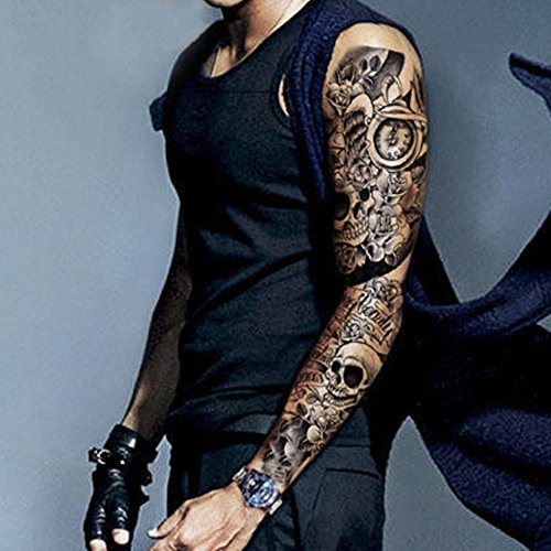 Extra Large Full Arm Temporary Tattoos - 4 Sheets Waterproof