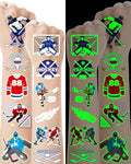 164 Glow in Dark Ice Hockey Temporary Tattoos