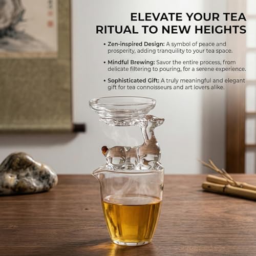 Deer Shaped Glass Tea Strainer - 3.5 Inch Loose Leaf