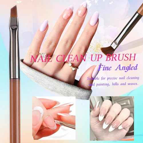 5pcs Nail Art Liner Brushes, Liner Brush For Nails Gel, Thin Nail Art Brush, Sizes 7/9/11/15/25mm. 3pcs Nail Art Clean Up Brushes, For Nail Design Painting Diy And Clean Polish Mistake On The Cuticles