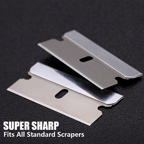 REXBETI 800PCS Single Edge Razor Blades, Industrial Scraper Razor Blades, Replacement Box Cutter Blades, Suitable for Removing Labels, Decals, Stickers