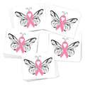 Butterfly Pink Ribbon Breast Cancer Awareness Temporary Tattoos ? 25pk ? Waterproof, Skin-Safe Designs for Events, Fundraisers & Supporters (Butterfly 25pk)