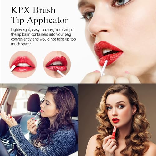 KPX 30 Pcs lip Gloss Tube Containers Bulk Wand 10ml Empty Clear Pink Lip Oil Tubes Refillable Lip Balm Bottles with Rubber Insert for DIY Makeup Such as Lip Samples, Homemade Lip Balm (Rose Golden)