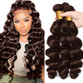 Brown Loose Wave Human Hair Bundles #4 18-22 Inch