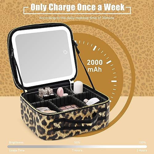 Makeup Bag with LED Mirror - Lighted Travel Organizer