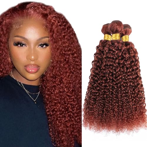 Color 33 Curly Wave Human Hair Bundles 8A Grade