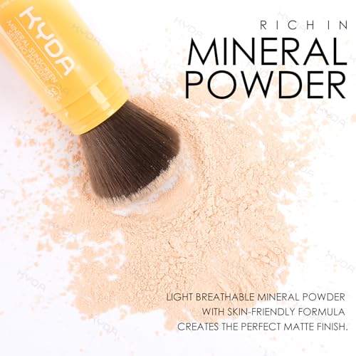 KYDA 2 Pcs Mineral Sunscreen Powder for Face & Scalp, Mineral Scalp Sunscreen SPF 35, Lasting Oil Control Matte Loose Setting Powder, Lightweight Breathable for All Skin Type, Translucent