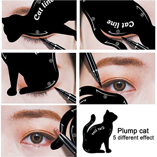 Cat Eyeliner & Eye Shadow Stencil Set - 2 PVC Templates for Precise Eye Makeup