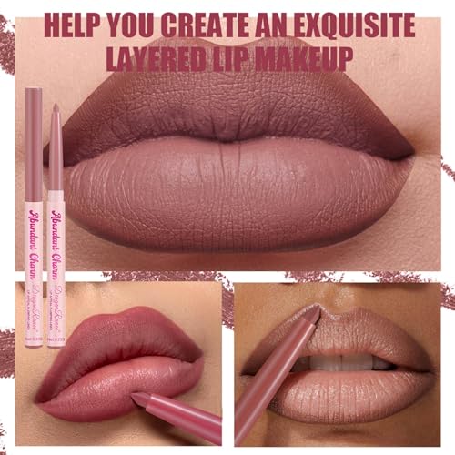 12-Piece Retractable Lip Liner Pencil Set - Waterproof Matte