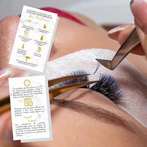 Spanish Lash Aftercare Cards 50pk | Eyelash Extension Supplies