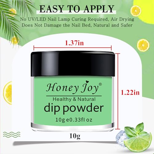 Honey Joy 8pcs/set Fine Dipping Powder Dip Kit Powder Nail Color System,Summer Light Pink Violet Yellow Purple Green Blue,Like Gel Polish Effect, Even & Smooth Finish (Dip-8pcs-05)