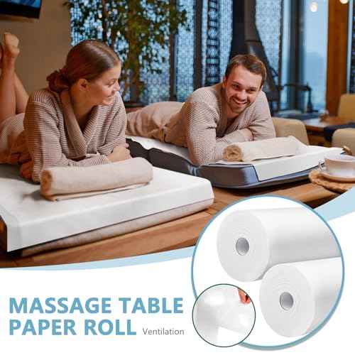 Tudomro 6 Rolls Disposable Non Woven Bed Sheets 24 x 71 Inch Massage Table Paper Covers Non Woven Fabric Massage Sheets Waterproof Spa Breathable Bed Cover for Beauty Salon (White)