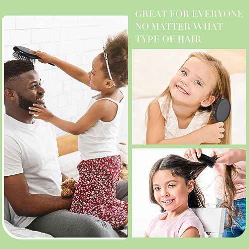 12 Pack Wet Small Hair Brush Combs Set, 6 Detangler Mini Brush Detangling Travel Hair Brush 6 Plastic Fine Wide Combs for Women Men Kids Toddler Girls Baby(Black)