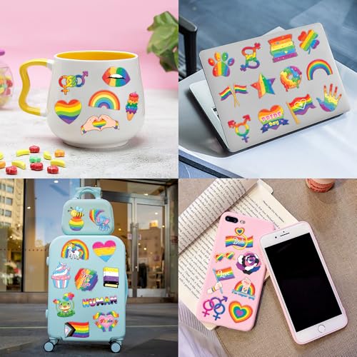 96PCS Happy Pride Month LGBT Rainbow Flag Pre-Cut Temporary Tattoos for Kids | Super Cute Themed Birthday Party Favors, Supplies, Decorations, Fake Tattoo Stickers, School Rewards & Gifts Boys & Girls