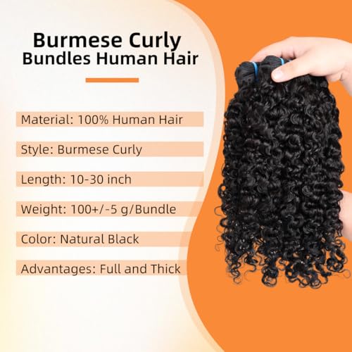MsSunlight 15A Burmese Curly Human Hair Bundles 20-24 Inch Virgin Remy Hair