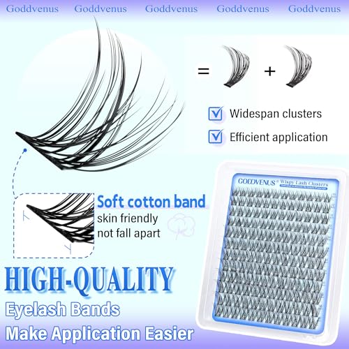 Goddvenus Q-Natural Curly Lash Clusters 10-16mm Eyelash Extensions 144pcs