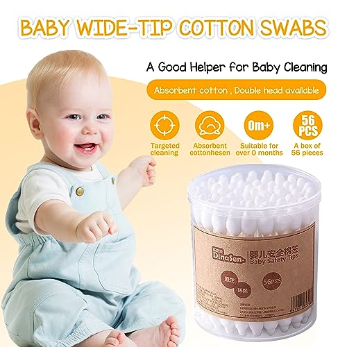 Biodegradable Baby Cotton Swabs with Large Tips - 224 Count