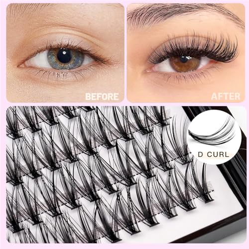 20D-12mm D Curl Cluster Lashes Individual False Eyelashes