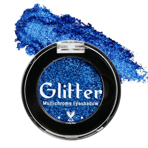 Blue Glitter Eyeshadow Palette - Highly Pigmented, Waterproof