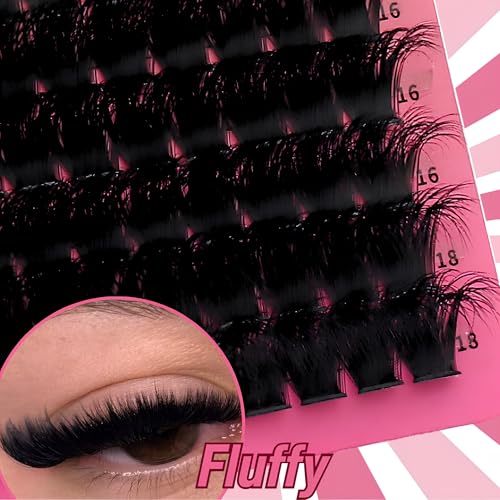Fluffy Lash Clusters Kit 150D D Curl 10-18mm with Glue & Tools