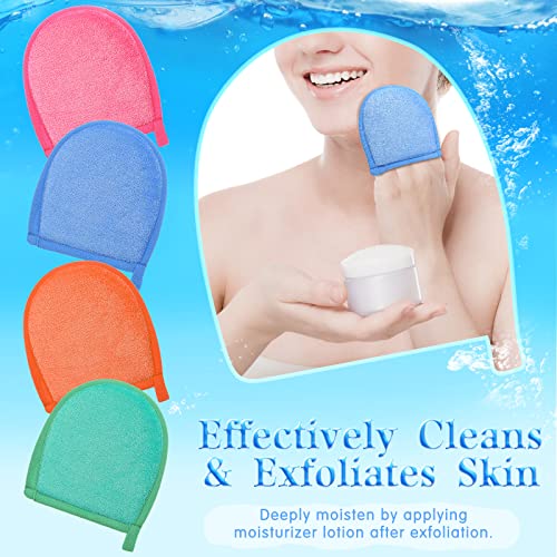Frienda Exfoliating Gloves 4-Pack Deep Scrub Mitts Face & Body